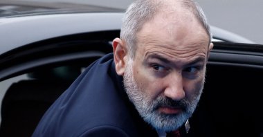 Armenian Prime Minister Nikol Pashinyan arrives to attend the International Atomic Energy Agency (IAEA) Nuclear Energy Summit at the Brussels Expo Convention Center, Brussels, Belgium, March 21, 2024. (AFP Photo)