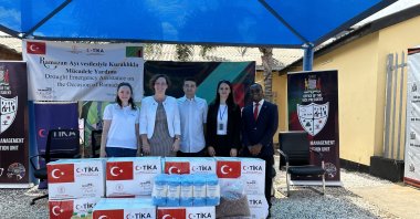 Officials participate an aid event organized by the Turkish Cooperation and Coordination Agency (TIKA) in Lusaka, Zambia, March 27, 2024. (Courtesy of TIKA)