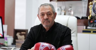 Turkish Boxing Federation President Eyüp Gözgeç poses for a photo after an interview with Anadolu Agency (AA), Ankara, Türkiye, March 25, 2024. (AA Photo)