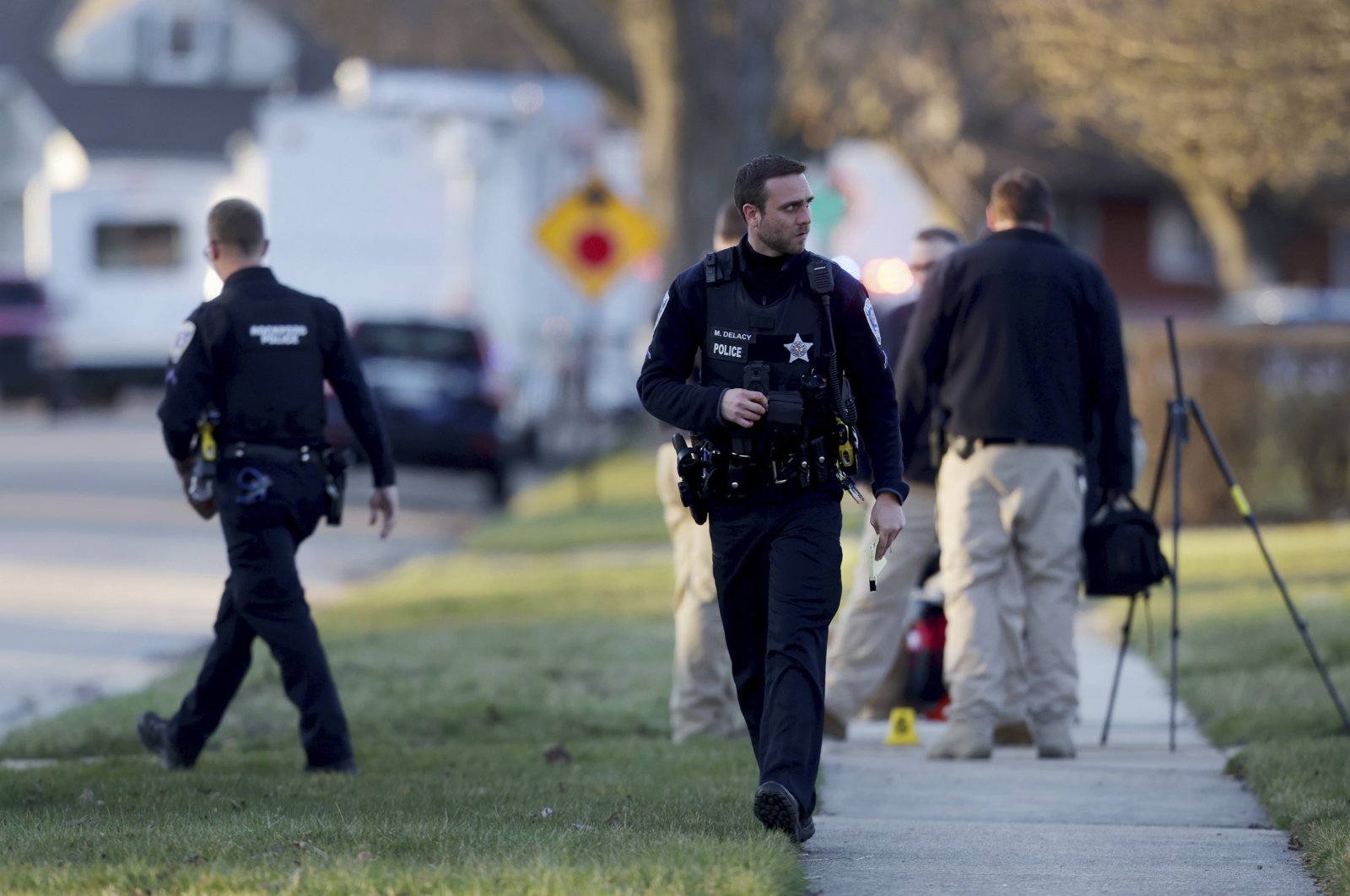 Police investigate cases of stabbings that left several people dead and others injured in Rockford, Illinois, U.S., March 27, 2024. (AP Photo)