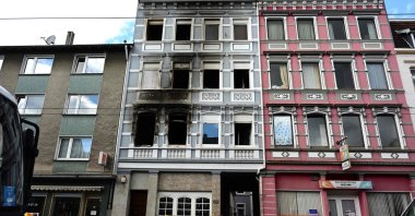 A photo shows a house after a fire that left four dead in Solingen, western Germany, March 28, 2024. (AFP Photo)