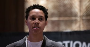 WNBA&#039;s Brittney Griner speaks during the National Action Network National Convention, New York, U.S., April 13, 2023. (Reuters Photo)