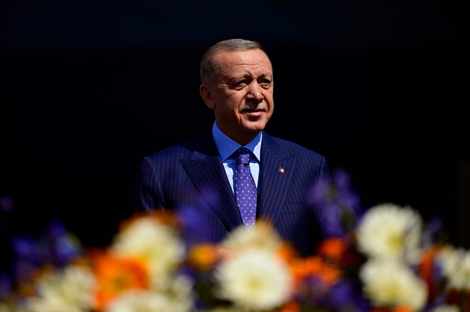 President Recep Tayyip Erdoğan attends an election campaign rally in Istanbul, Türkiye, on March 24, 2024. (AFP Photo)