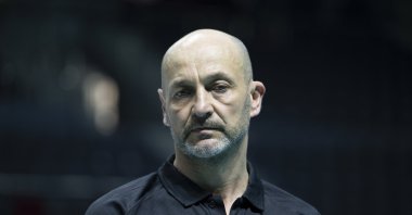 Turkish national women's handball team coach Costica Buceschi speaks with Anadolu Agency (AA Photo), Rize, Türkiye, March 28, 2024. (AA Photo)