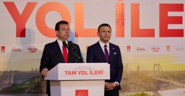 Istanbul&#039;s incumbent Mayor Ekrem İmamoğlu speaks to reporters in Istanbul, March 31, 2024. (IHA Photo)