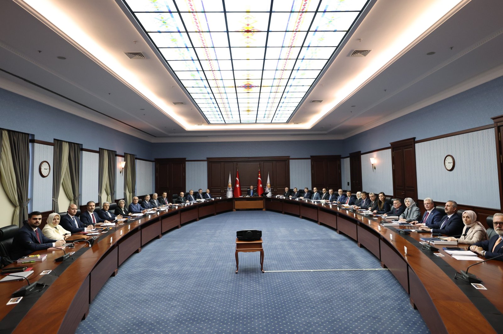 President Recep Tayyip Erdoğan chairs the AK Party&#039;s Central Executive Board (MYK) meeting in Ankara, Türkiye, April 2, 2024. (IHA Photo)