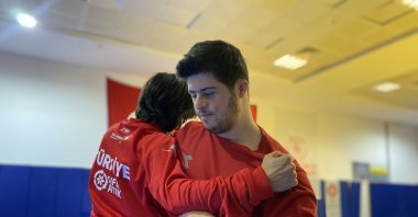 Turkish judoka with Down syndrome Musa Alan trains at the Servet Tazegül Sports Hall, Mersin, Türkiye, April 3, 2024. (AA Photo)