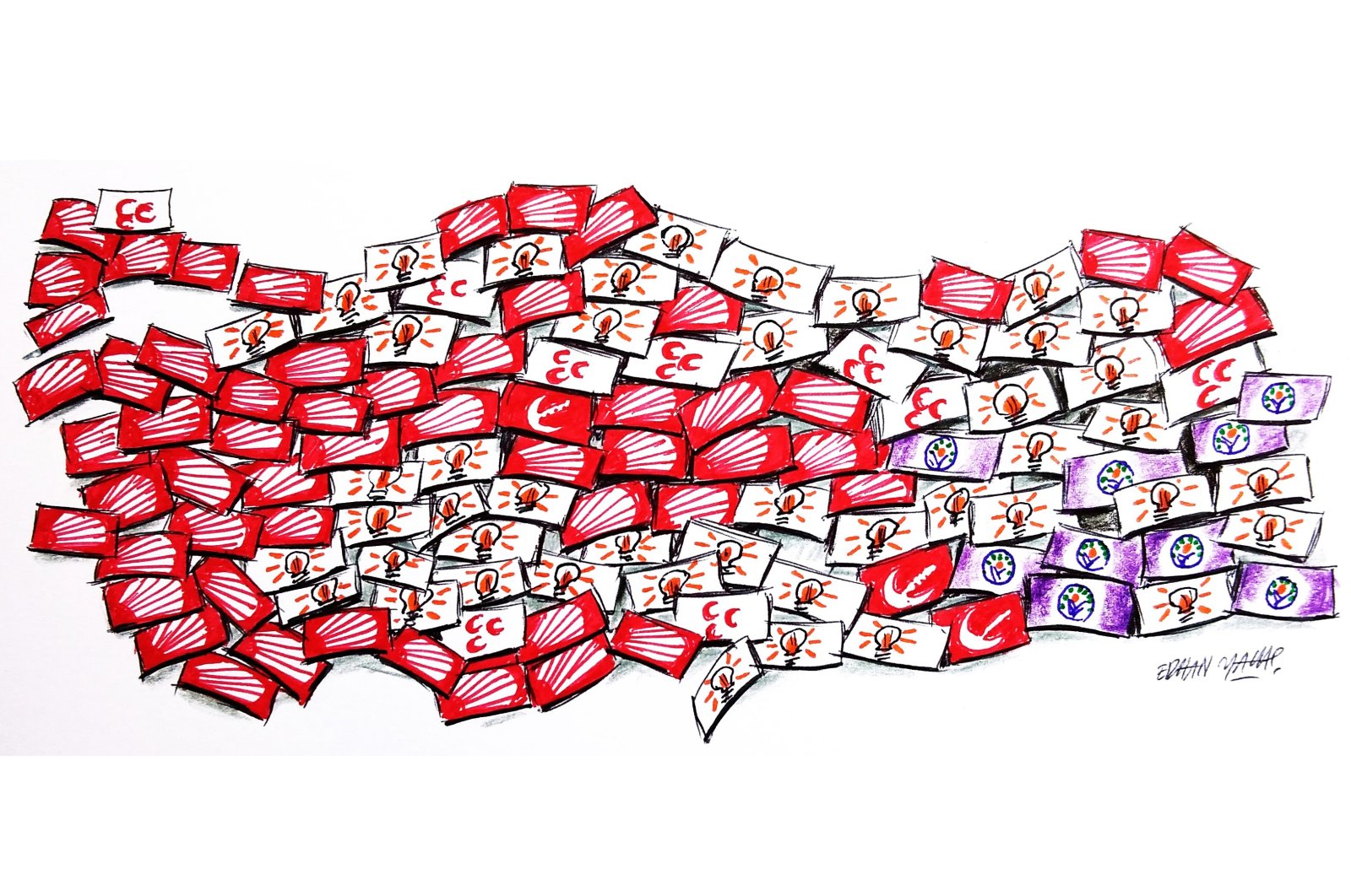 &quot;Based on the election results, it is possible to argue that social programs, candidates and the backlash against economic challenges played a bigger role than investments and projects on Sunday.&quot; (Illustration by Erhan Yalvaç)