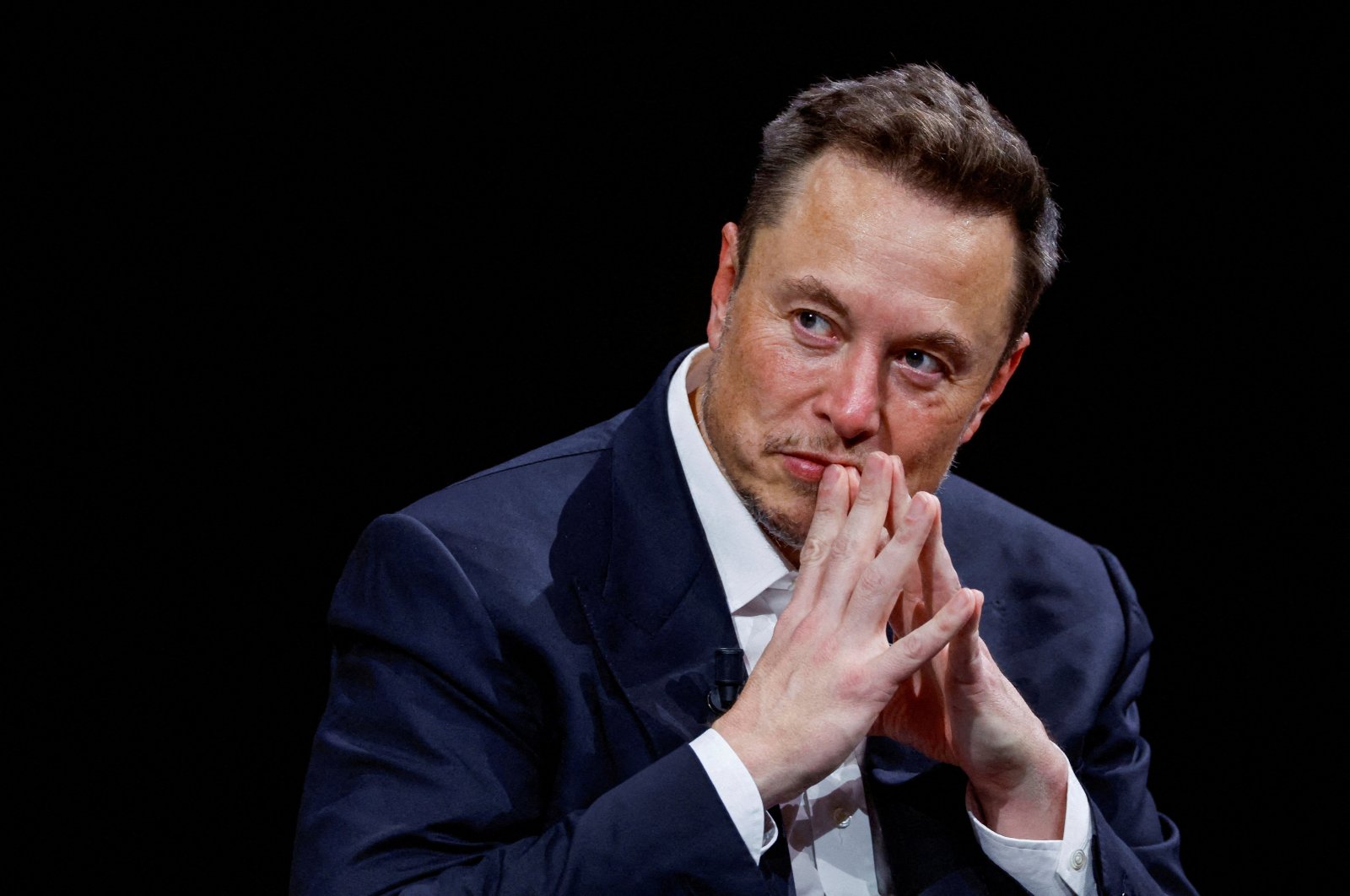 Elon Musk, chief executive officer of SpaceX and Tesla and owner of X platform, formerly Twitter, gestures as he attends the Viva Technology conference dedicated to innovation and startups at the Porte de Versailles exhibition center in Paris, France, June 16, 2023. (Reuters Photo)