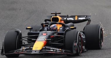 Red Bull Racing&#039;s Dutch driver Max Verstappen takes a corner during the first practice session ahead of the Formula One Japanese Grand Prix race at the Suzuka circuit, Suzuka, Japan, April 5, 2024. (AFP Photo)