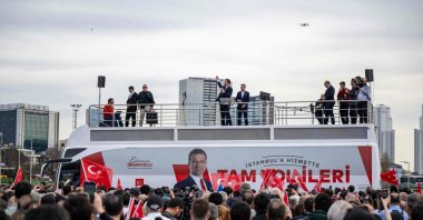 Istanbul Mayor Ekrem Imamoglu of the main center-left opposition Republican People's Party (CHP) receives an official mandate to serve five more years, Istanbul, Türkiye, April 3, 2024. (AFP Photo)