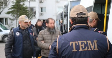 Turkish police arrest 14 suspected Daesh terrorists allegedly planning an attack ahead of local elections in northwestern Sakarya province, Türkiye, March 12, 2024. (IHA Photo)