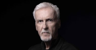 Canadian filmmaker James Cameron poses during a photo session in Paris ahead of the opening of the exhibition entitled "The Art of James Cameron" at the Cinematheque Francaise, France, April 3, 2024. (AFP Photo)