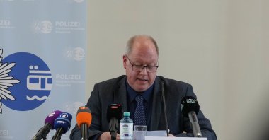 Wuppertal’s public prosecutor Heribert Kaune-Gebhard speaks to reporters in a news conference in Germany, April 10, 2024. (AA Photo)