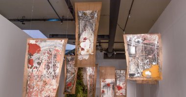 One of Aida Mahmudova's paintings on display. (Courtesy of Vision Art Platform)