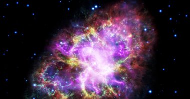 This composite image of the Crab Nebula, a supernova remnant, was assembled by combining data from five telescopes spanning nearly the entire breadth of the electromagnetic spectrum, May 10, 2017. (Reuters Photo)