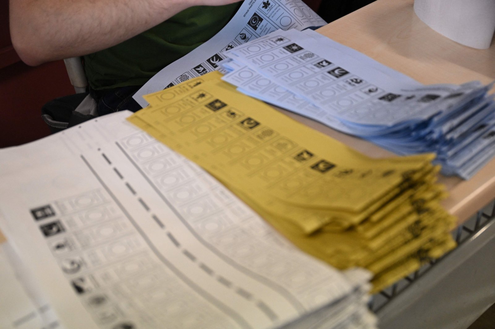Official ballots are displayed on a table during the local elections, Istanbul, Türkiye, March 31, 2024. (AFP Photo)