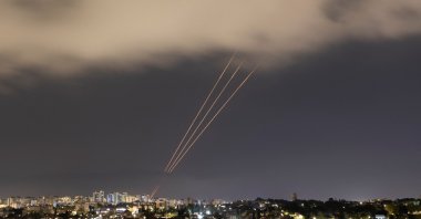 An anti-missile system operates after Iran launched drones and missiles toward Israel, as seen from Ashkelon, Israel, April 14, 2024. (Reuters Photo)