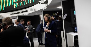 Traders work on the floor of the London Metal Exchange (LME), in London, Britain Sept. 27, 2018. (Reuters Photo)