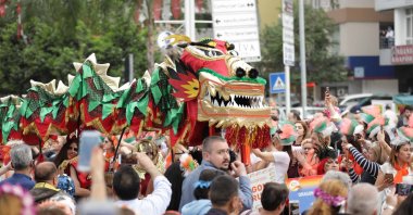 This year, for the first time, the Orange Blossom Carnival will feature richer content in collaboration with the Ministry of Culture and Tourism&#039;s Türkiye Culture Road Festivals, Adana, Türkiye, on April 13, 2024. (DHA Photo)