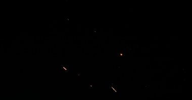 This picture shows intercepted missiles that fired from Iran toward Israel, as seen over northern Israel, April 14, 2024. (AFP Photo)