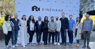 The lead actors of the film "Kayıp Kamyon," produced by Sinehane and directed by Ekrem Arslan, gathered for script reading rehearsals, Istanbul, Türkiye, April 15, 2024. (AA Photo)