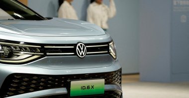 A Volkswagen ID.6 X is displayed at the Auto Shanghai show, Shanghai, China, April 18, 2023. (Reuters Photo)