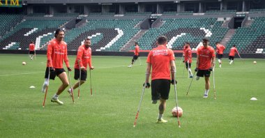 Turkish amputee national football team trains for the upcoming European Amputee Football Championship, Kocaeli, Türkiye, April 18, 2024. (AA Photo)