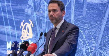 Energy and Natural Resources Minister Alparslan Bayraktar delivers a speech in Ankara, Türkiye, April 18, 2024. (AA Photo)