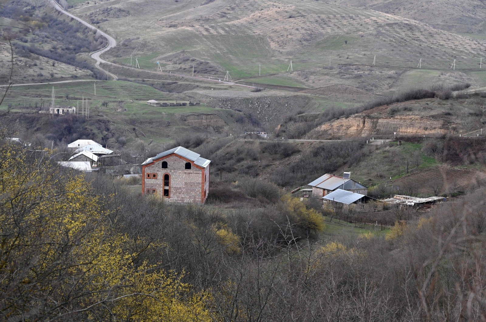 A view shows the territories near the village of Aşağı Eskipara (Voskepar) in northeastern Armenia that might be handed over to Azerbaijan on March 27, 2024. (AFP Photo)