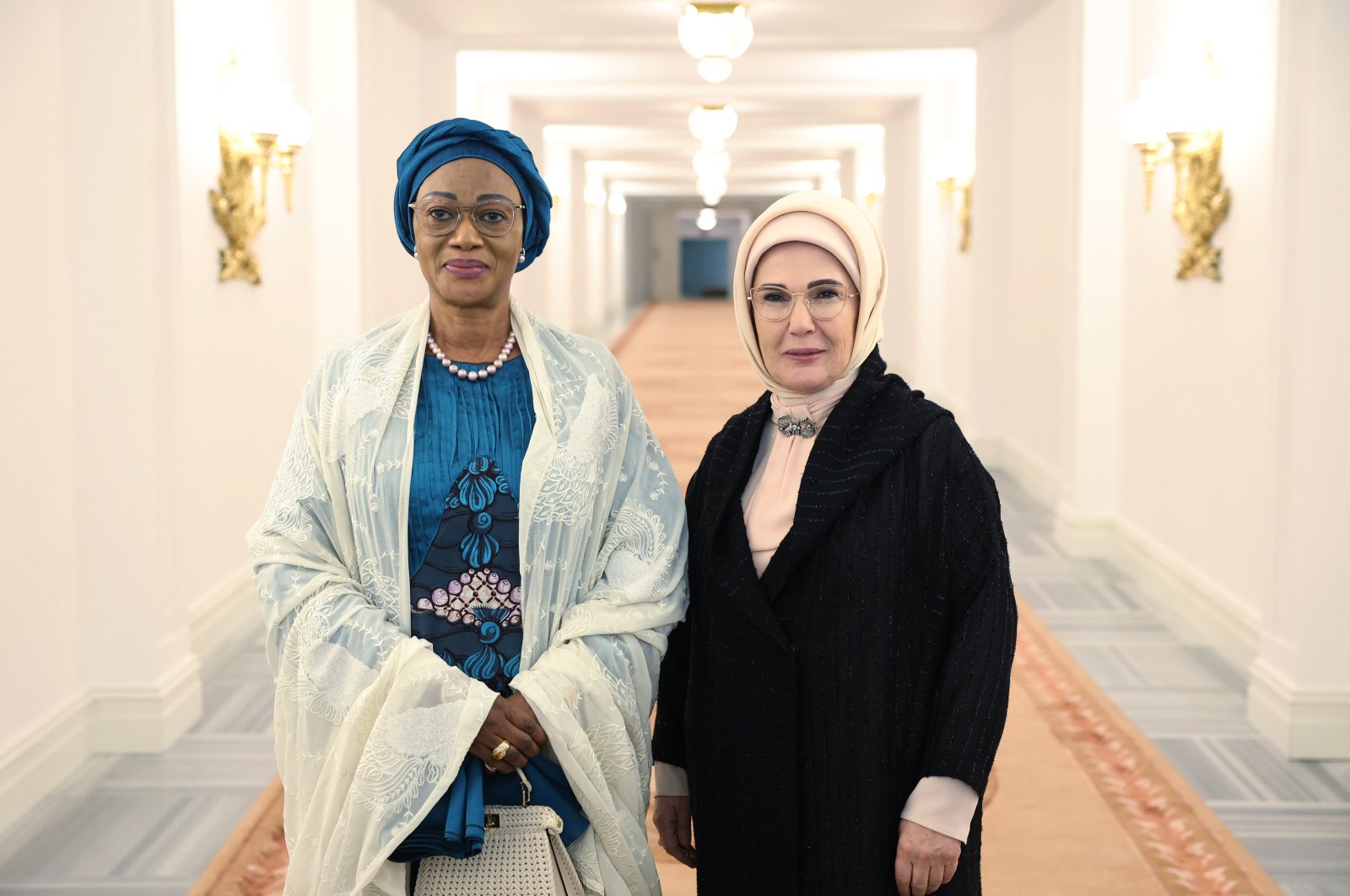 First lady Emine Erdoğan and Nigerian first lady Oluremi Tinubu in Istanbul, April 20, 2024. (AA Photo)