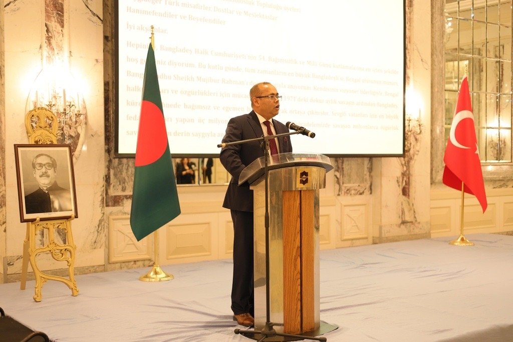 Consul General Mohammed Nore-Alam presents Bangladesh&#039;s vision of realizing Bangabandhu&#039;s dream of a &quot;Sonar Bangla&quot; (&quot;Golden Bengal&quot;) – a prosperous and secular nation free from poverty and discrimination, Istanbul, Türkiye, April 24, 2024. (Photo courtesy of Consulate General of Bangladesh)