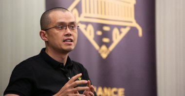 Zhao Changpeng, founder and, at the time, chief executive officer of Binance, speaks during an event in Athens, Greece, Nov. 25, 2022. (Reuters Photo)