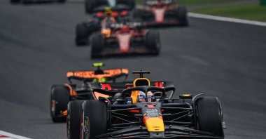 Red Bull Racing&#039;s Dutch driver Max Verstappen drives during the Formula One Chinese Grand Prix at the Shanghai International Circuit, Shanghai, China, April 21, 2024. (AFP Photo)