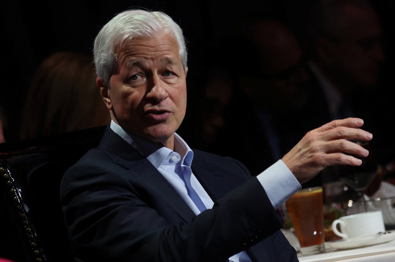 Jamie Dimon, chair and CEO of JPMorgan Chase, speaks at an Economic Club of New York event, Manhattan, New York City, U.S., April 23, 2024. (Reuters Photo)