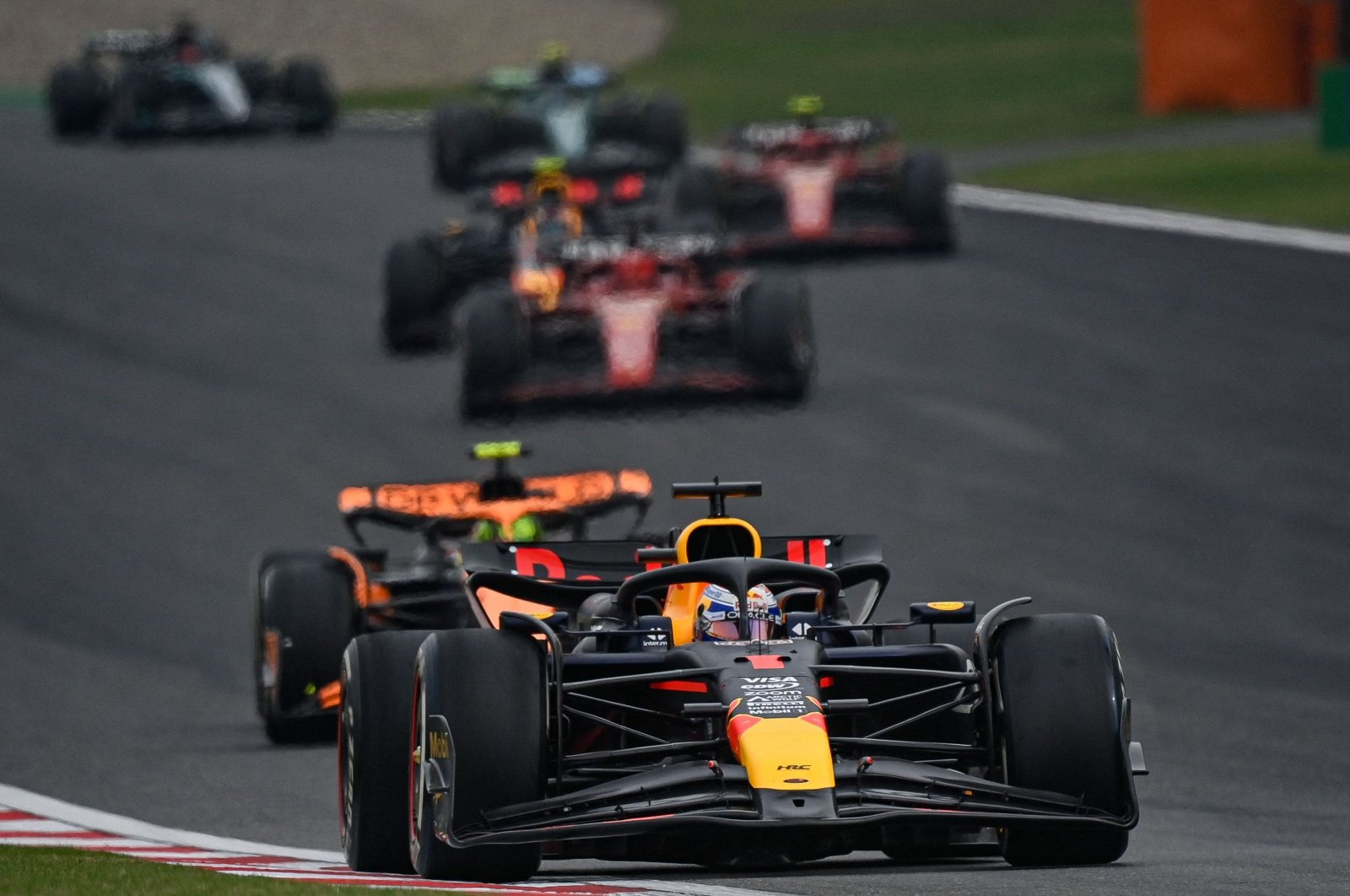 Red Bull Racing&#039;s Dutch driver Max Verstappen drives during the Formula One Chinese Grand Prix at the Shanghai International Circuit, Shanghai, China, April 21, 2024. (AFP Photo)