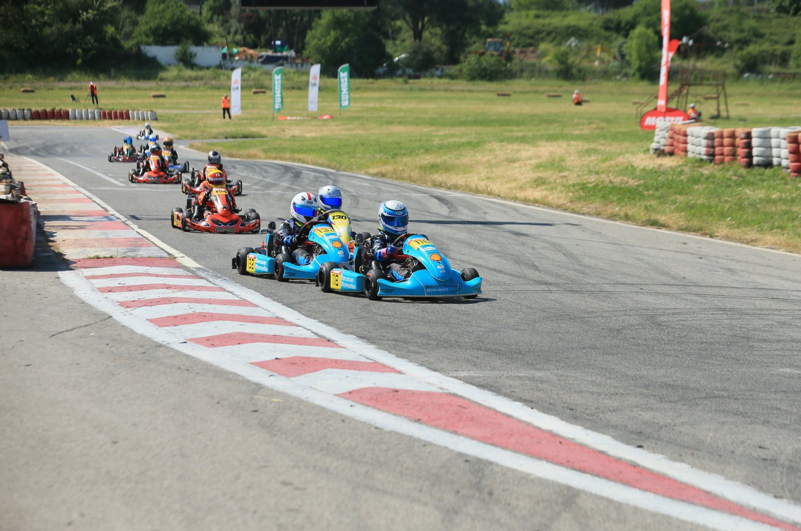 Turkish karting racers in action during the TOSFED Micro Support Cup, part of the MOTUL 2024 Turkish Karting Championship, Kocaeli, Türkiye, April 23, 2024. (AA Photo)