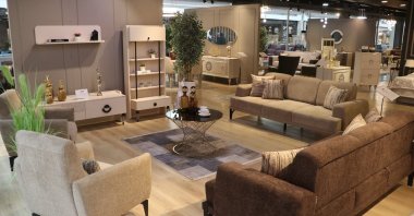 Sofas and armchairs are photographed in an exhibit saloon at an undisclosed location, Türkiye, April 25, 2024. (AA Photo)