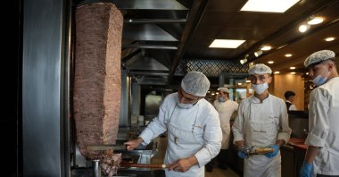 "The announcement indicated that döner has been spreading from Istanbul to various cities across the Ottoman territories since the early 1800s, where it has been cooked and sold in both restaurants and inns." (IHA Photo)