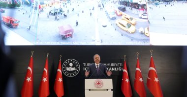 Interior Minister Ali Yerlikaya lauded the successful dismantling of an organized crime group in Istanbul, Ankara, Türkiye. April, 29, 2024. (AA Photo)
