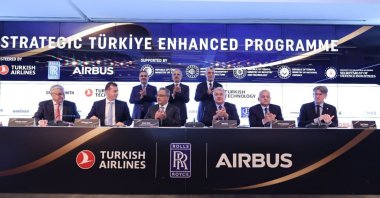 Officials are seen during a ceremony to unveil the Strategic Türkiye Enhanced Program in Istanbul, Türkiye, April 29, 2024. (AA Photo)