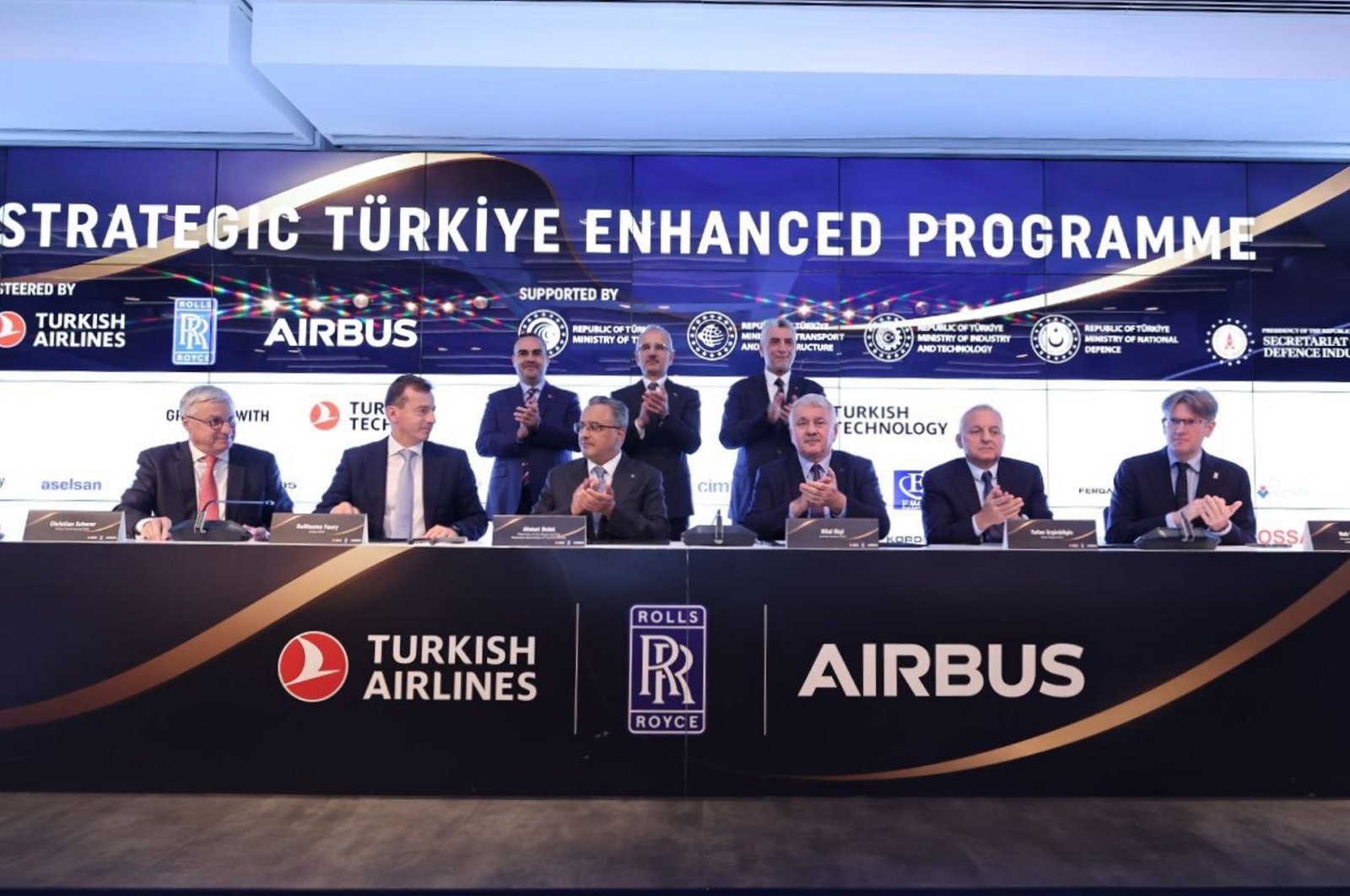 Officials are seen during a ceremony to unveil the Strategic Türkiye Enhanced Program in Istanbul, Türkiye, April 29, 2024. (AA Photo)