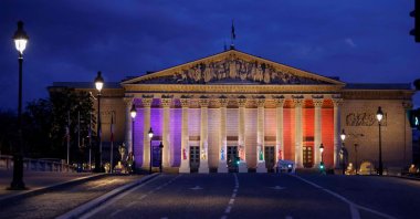 An exterior shot of the National Assembly (Palais Bourbon), Paris, France, April 29, 2024. (AFP Photo)