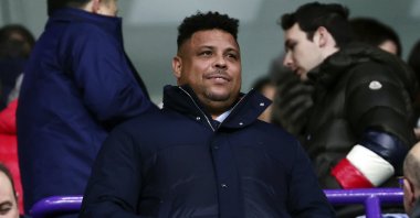 Ronaldo Nazario looks out onto the pitch before a La Liga match between Valladolid and Real Madrid, Valladolid, Spain, Dec. 30, 2022. (AP Photo)