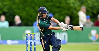 Ireland&#039;s Amy Hunter in action against Australia in the 2nd women&#039;s ODI, Dublin, Ireland, July 25, 2023. (Getty Images Photo)