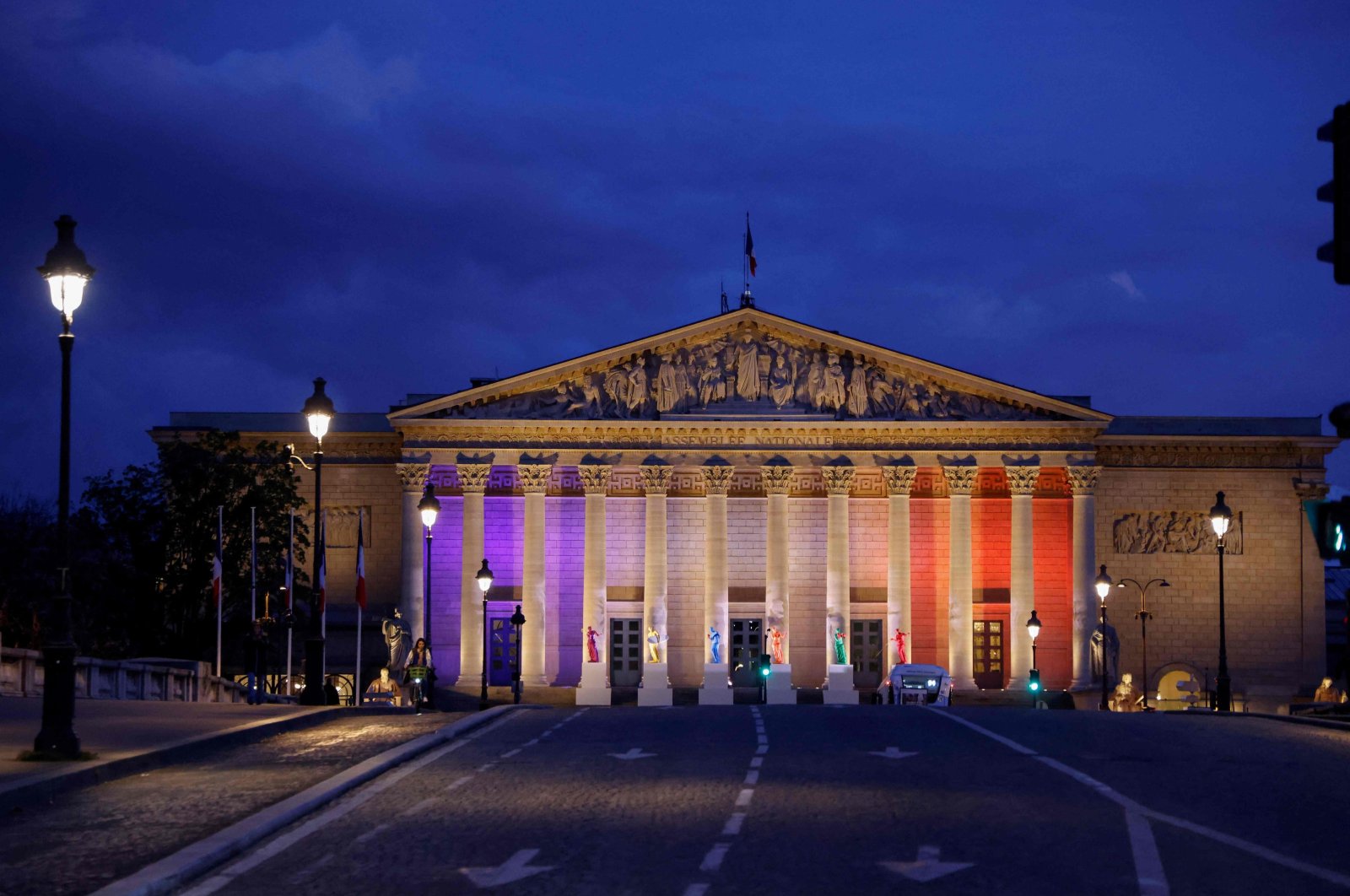 An exterior shot of the National Assembly (Palais Bourbon), Paris, France, April 29, 2024. (AFP Photo)