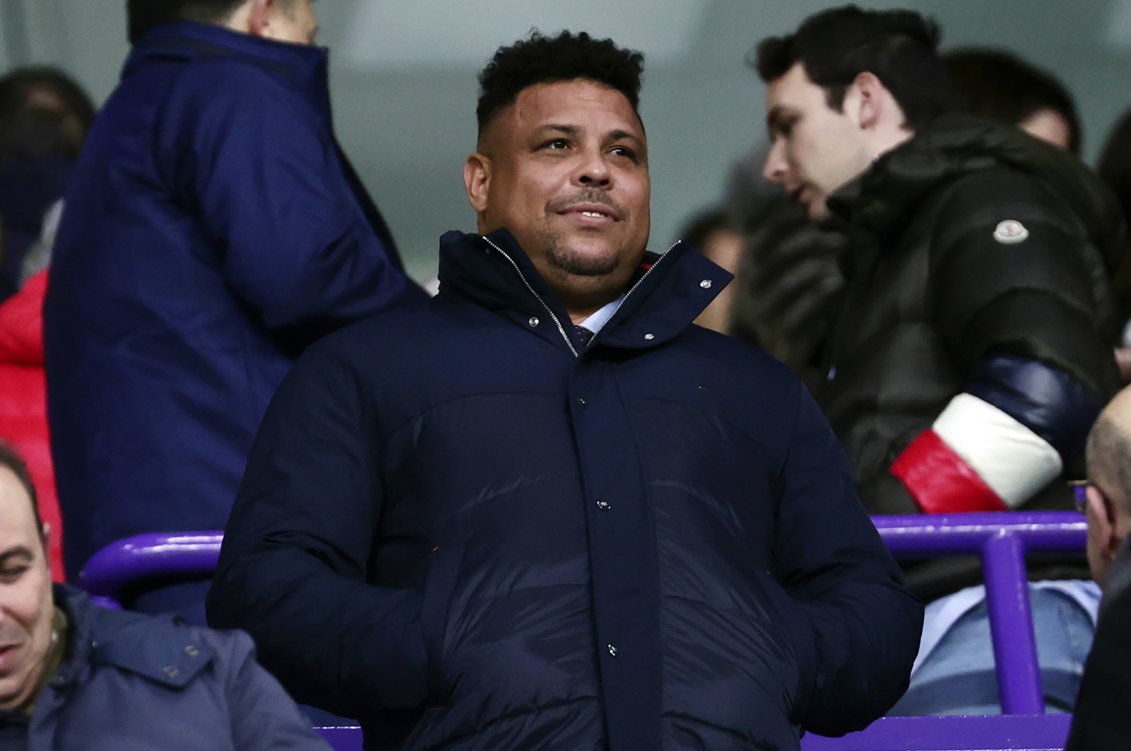 Ronaldo Nazario looks out onto the pitch before a La Liga match between Valladolid and Real Madrid, Valladolid, Spain, Dec. 30, 2022. (AP Photo)