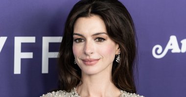 Anne Hathaway wearing a dress and shoes by Valentino attends the presentation of the movie &quot;Armageddon Time&quot; during the 60th New York Film Festival, Alice Tully Hall, U.S., Oct. 12, 2022. (Shutterstock Photo)
