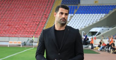 Hatayspor head coach Volkan Demirel after the loss to Istanbul Başakşehir at Mersin Stadium, Mersin, Türkiye, April 24, 2024. (IHA Photo)