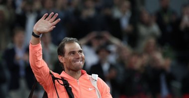 Spain's Rafael Nadal gestures after losing against Czech Republic's Jiri Lehecka during the 2024 ATP Tour Madrid Open round of 16 match at Caja Magica, Madrid, Spain, April 30, 2024. (AFP Photo)